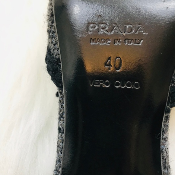 PRADA Gray Embellished Kitten Heels - Picture 7 of 8